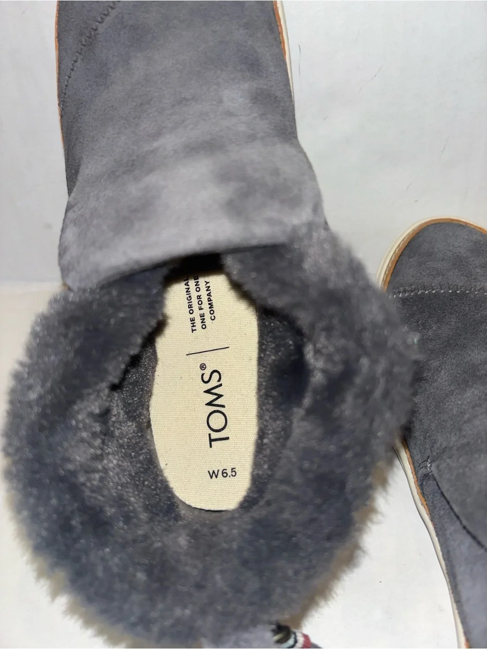 Toms Black Suede Shearling-Lined Ankle Booties